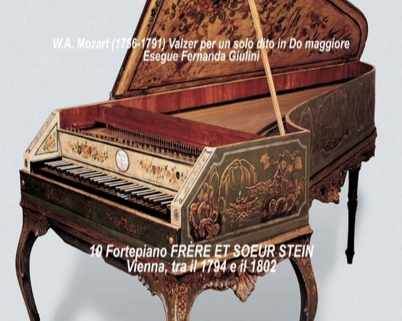 Fortepiano a coda Nannette Stein e Matthäus Andreas Stein (Frère et Soeur Stein), Vienna, tra il 1794 e 1802 (N. 10 della collezione) Pianoforte a mezza coda Steinway & Sons A-188, Amburgo, 1983 (N. 82 della collezione)