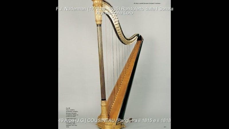 Arpa a pedali a movimento semplice [Jacques-Georges] Cousineau, Parigi, tra il 1815 e il 1818