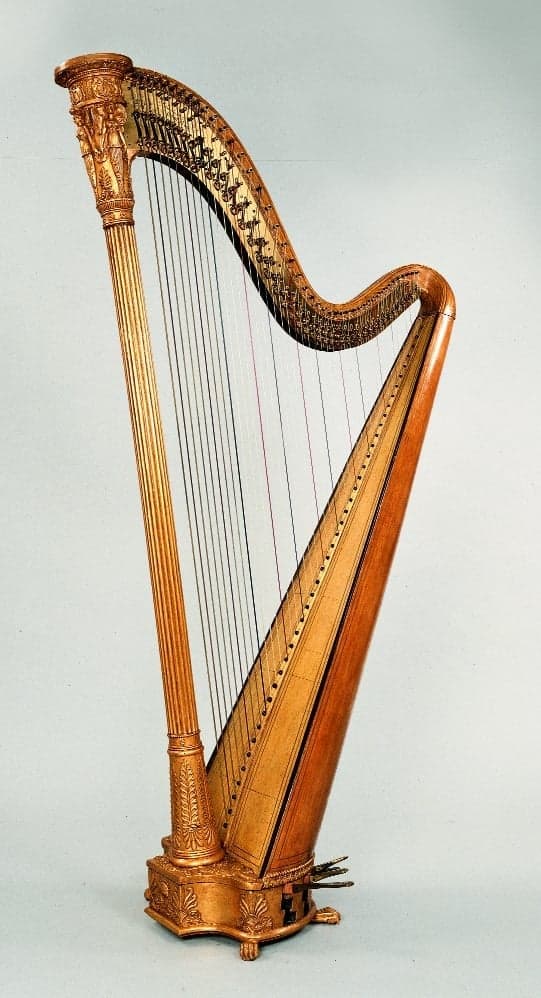 Arpa a pedali a movimento doppio Sébastien Erard, Londra, 1821, numero di serie N 3218