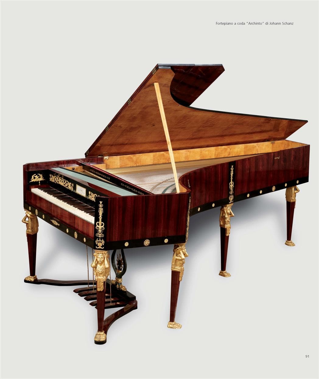 Fortepiano a coda "Archinto", Johann Schanz, Vienna, ca. 1816 (N. 61 della collezione) Pianoforte a mezza coda Steinway & Sons A-188, Amburgo, 1983 (N. 82 della collezione)